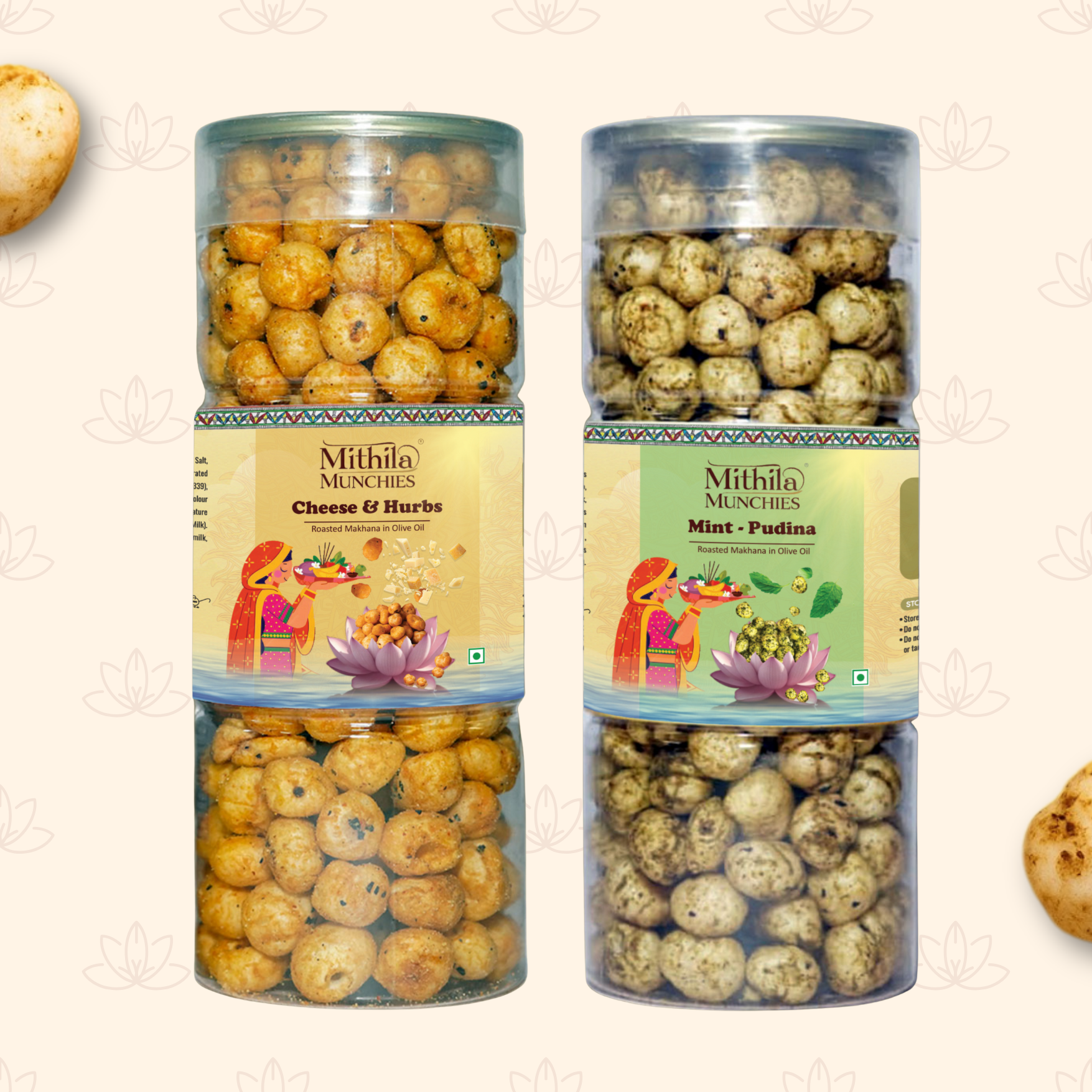 Combo Of 2 Cheese & Herbs and Mint Pudina